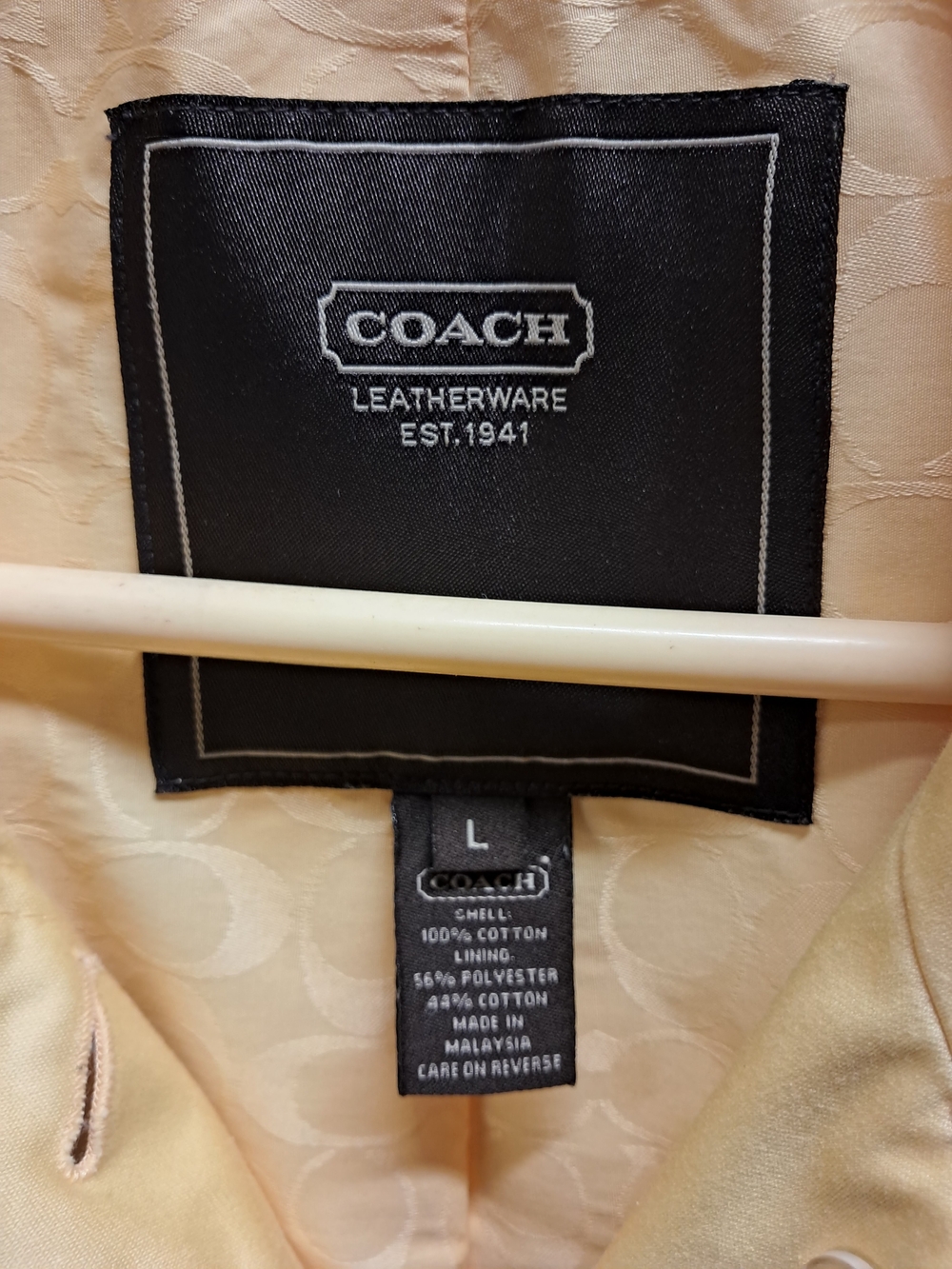 COACH  Sateen Walking Trench Coat Size L - Picture 9 of 11